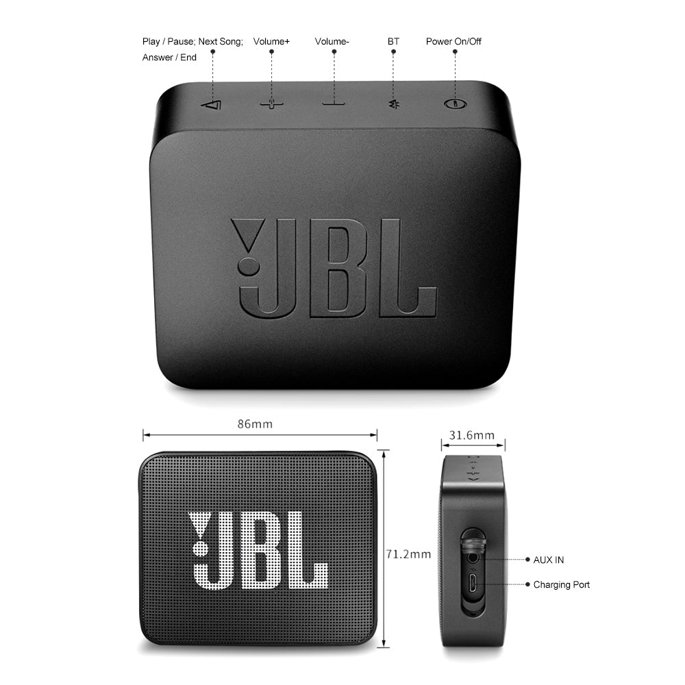 Image of JBL GO 2 Wireless Bluetooth Speaker IPX7 Waterproof With Mic from Edmene LLC