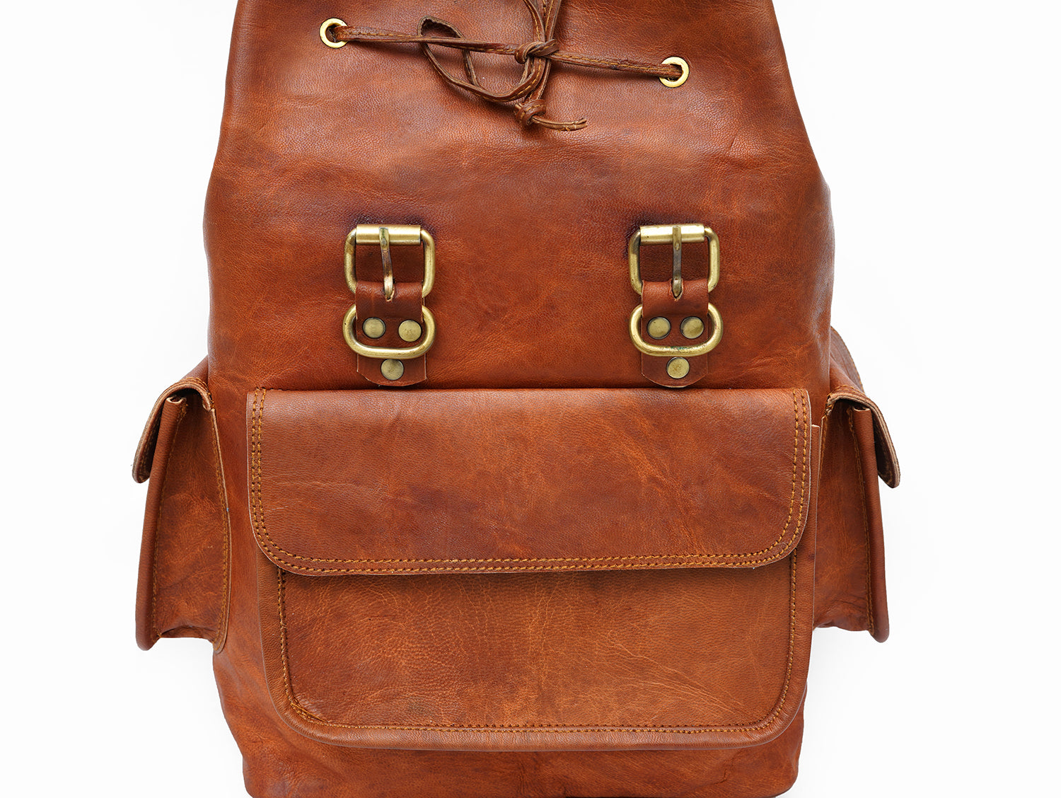 Image of 15 Inch Vintage Brown Genuine Leather Women Backpack Bag 1160583339 from Edmene LLC