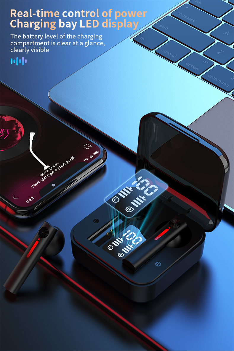 Image of Bluetooth Earphones Led Wireless Tws With Microphone 1533018801 from Edmene LLC