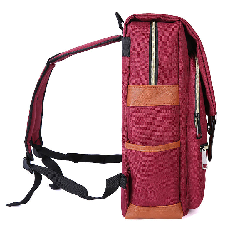 Image of Slim Backpack College School Business Fits 15 Inch Laptop Wine Red 57481284 from Edmene LLC