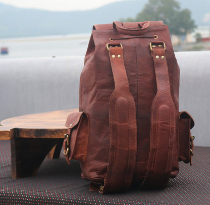 Image of Anuent Handmade Leather Travel Rucksack Backpack 103121104 from Edmene LLC