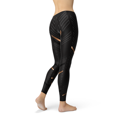 Image of Womens Sports Stripes Black Leggings 343879789 from Edmene LLC