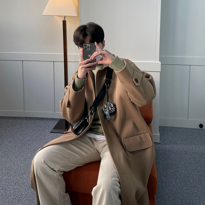 WoolElite™ Men's Long Coat – Autumn & Winter Classic