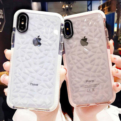 3D Diamond Texture Clear Phone Case