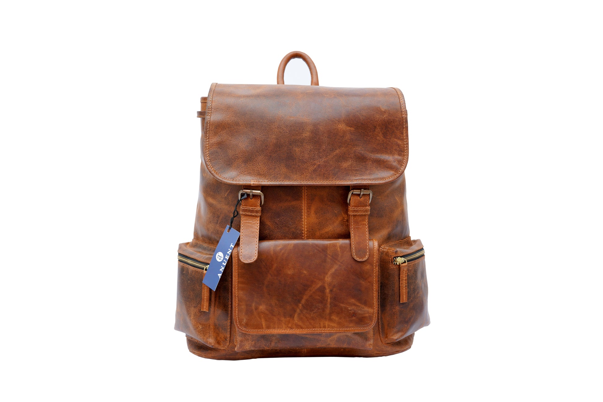 Image of Buffalo Leather Backpack - Handmade 15.5 Inch Unisex Back... from Edmene LLC