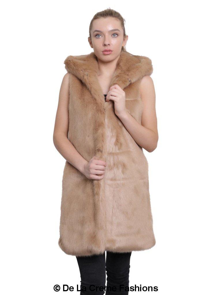 Image of Faux Fur Hooded Gilet 1242281840 from Edmene LLC