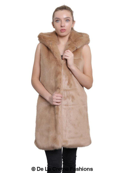 Image of Faux Fur Hooded Gilet 1242281840 from Edmene LLC