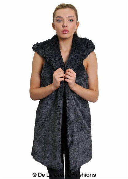 Image of Faux Fur Hooded Gilet 1242281840 from Edmene LLC