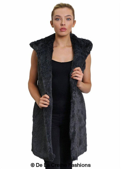 Image of Faux Fur Hooded Gilet 1242281840 from Edmene LLC