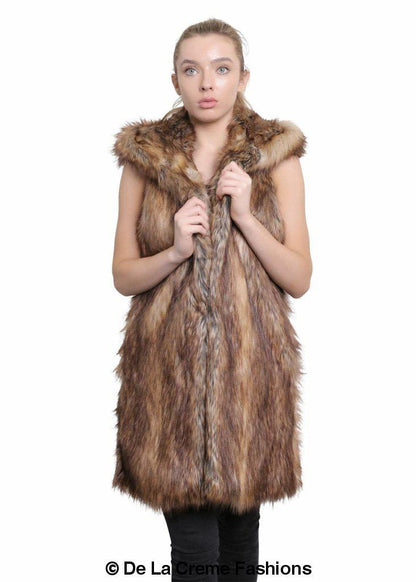 Image of Faux Fur Hooded Gilet 1242281840 from Edmene LLC