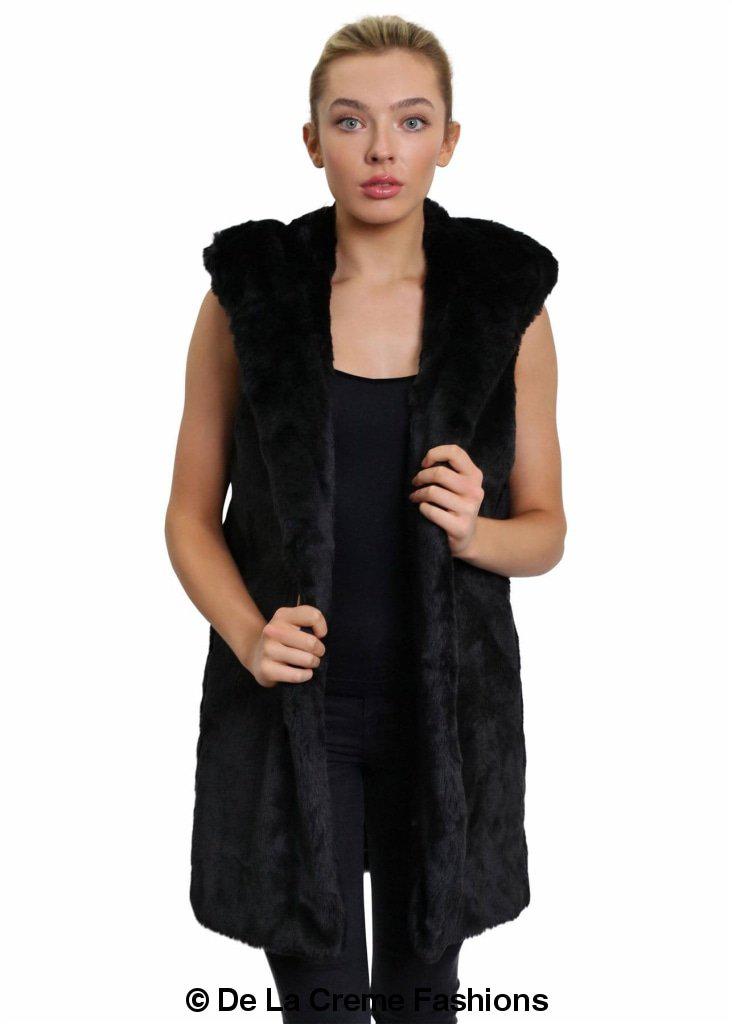 Image of Faux Fur Hooded Gilet 1242281840 from Edmene LLC
