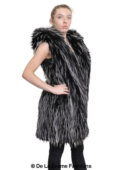 Image of Faux Fur Hooded Gilet 1242281840 from Edmene LLC