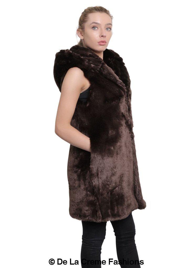 Image of Faux Fur Hooded Gilet 1242281840 from Edmene LLC