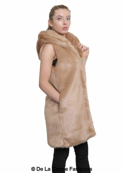 Image of Faux Fur Hooded Gilet 1242281840 from Edmene LLC