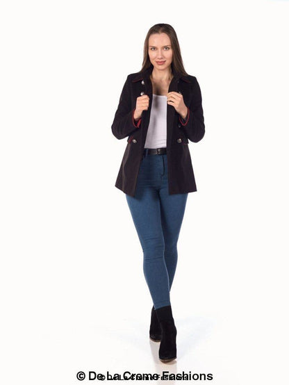 Image of De La Creme Womens Military Style Pea Coat 867064961 from Edmene LLC