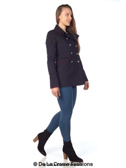 Image of De La Creme Womens Military Style Pea Coat 867064961 from Edmene LLC