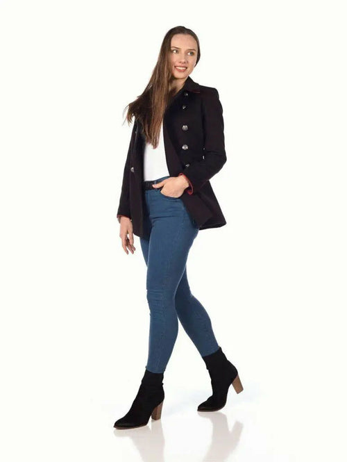 Image of De La Creme Womens Military Style Pea Coat 867064961 from Edmene LLC