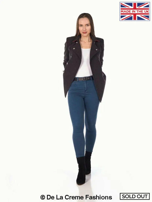 Image of De La Creme Womens Military Style Pea Coat 867064961 from Edmene LLC