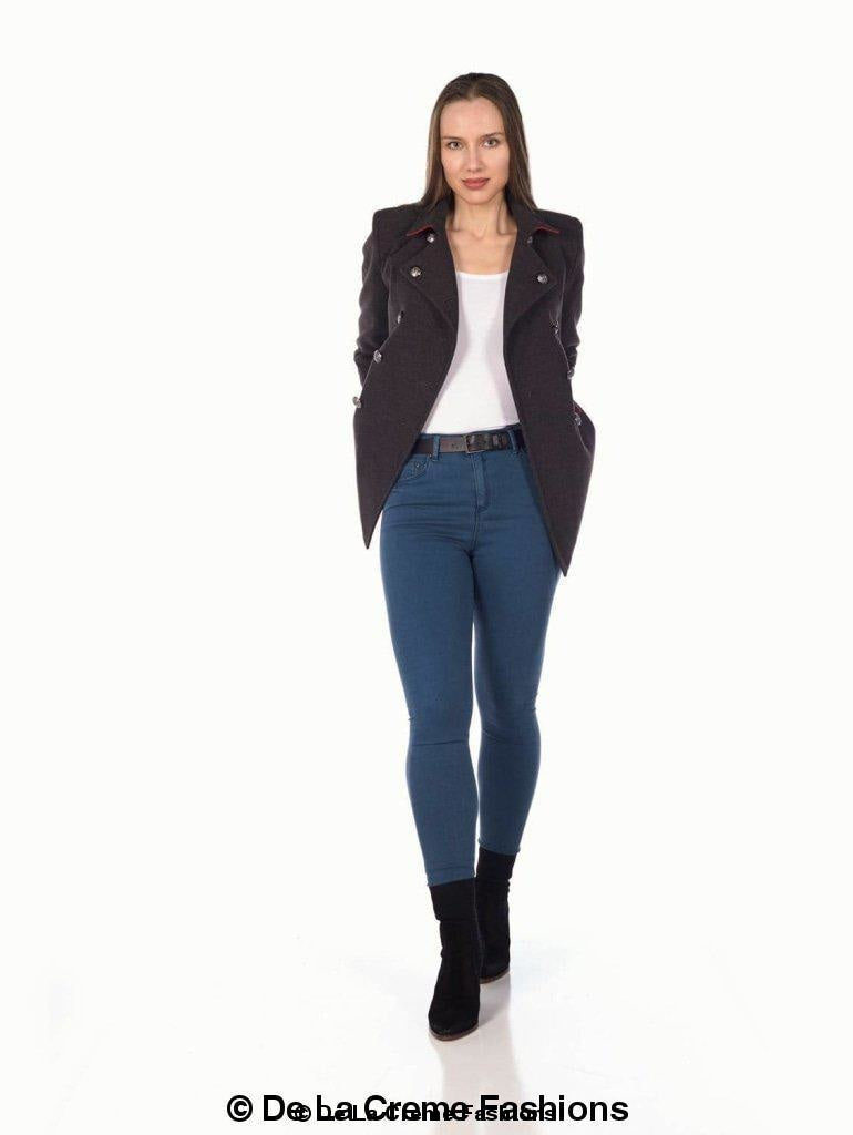 Image of De La Creme Womens Military Style Pea Coat 867064961 from Edmene LLC