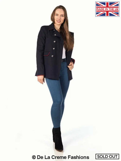 Image of De La Creme Womens Military Style Pea Coat 867064961 from Edmene LLC