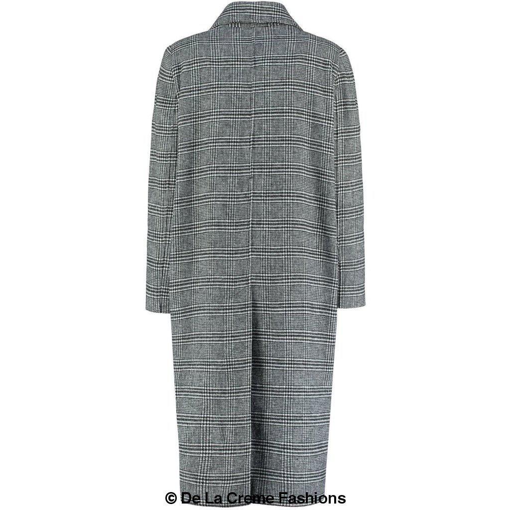 Image of De La Creme Womens Prince Of Wales Check Wool Wrap Long Coat 981556904 from Edmene LLC