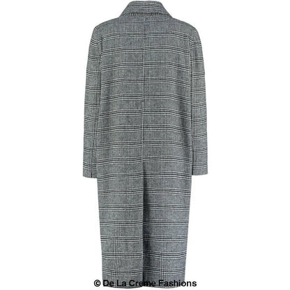 Image of De La Creme Womens Prince Of Wales Check Wool Wrap Long Coat 981556904 from Edmene LLC