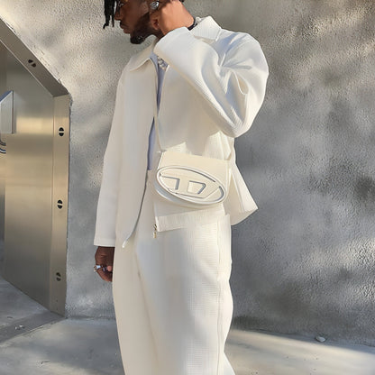 Image of Mens Solid Color Fashion Jacket Casual Pants Two Piece Set 1051012066 from Edmene LLC