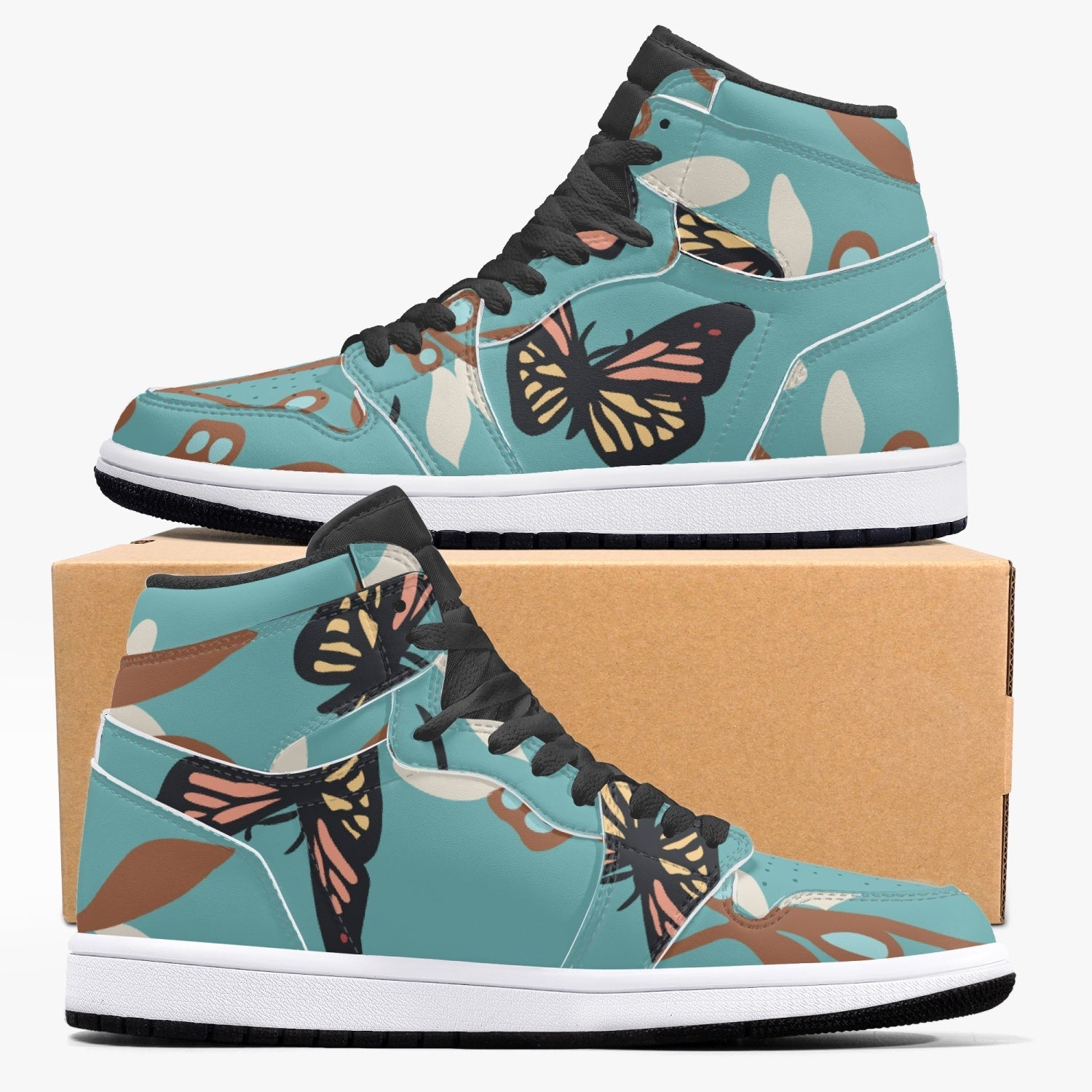 Image of Jacki Easlick Butterfly High Top Leather Sneakers 599174646 from Edmene LLC