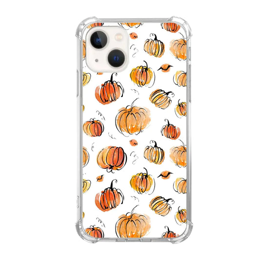 Enughselso Watercolor Halloween Pumpkins Case Compatible with iPhone 13 Orange Autumn Thanksgiving Phone Case for iPhone 13 Trendy Cool TPU Bumper Phone Case Cover