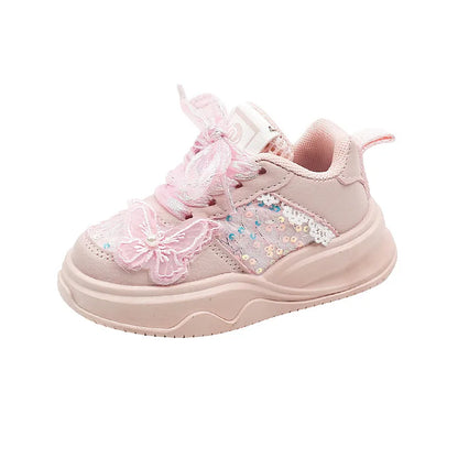 New Sneakers Kis Fashion Sweet Exquisite Women Sport Shoe Princess Mesh Breathable Girl Shoe Comfort Soft Non Slip Casual Shoes