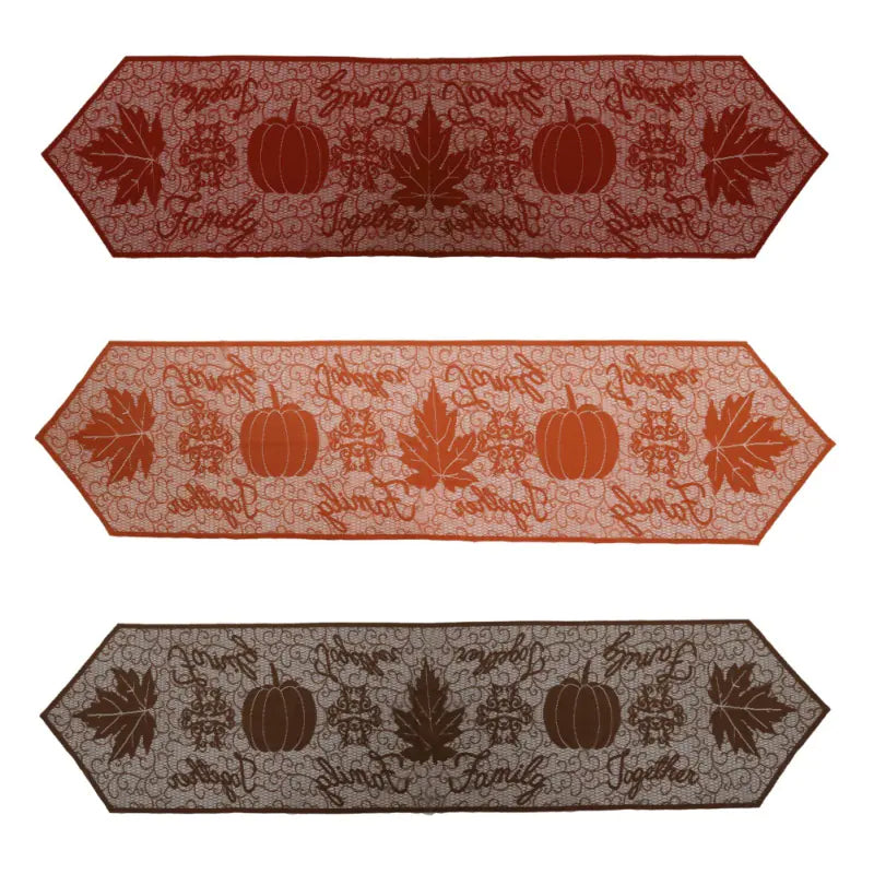 Thanksgiving and Halloween Table Runner with Leaves and Pumpkins
