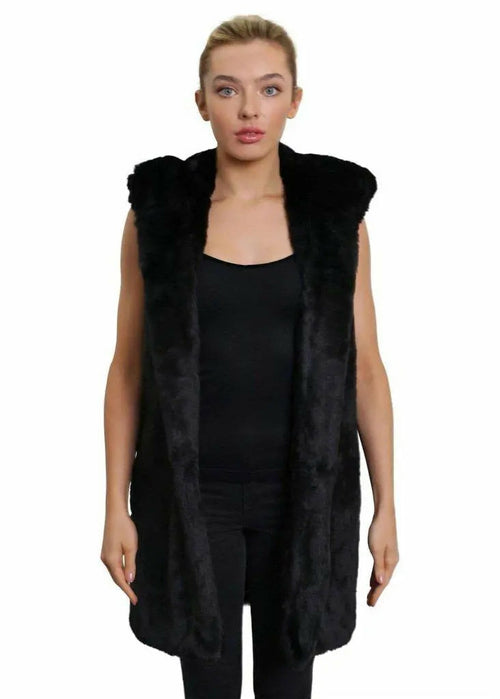 Image of Faux Fur Hooded Gilet 1242281840 from Edmene LLC