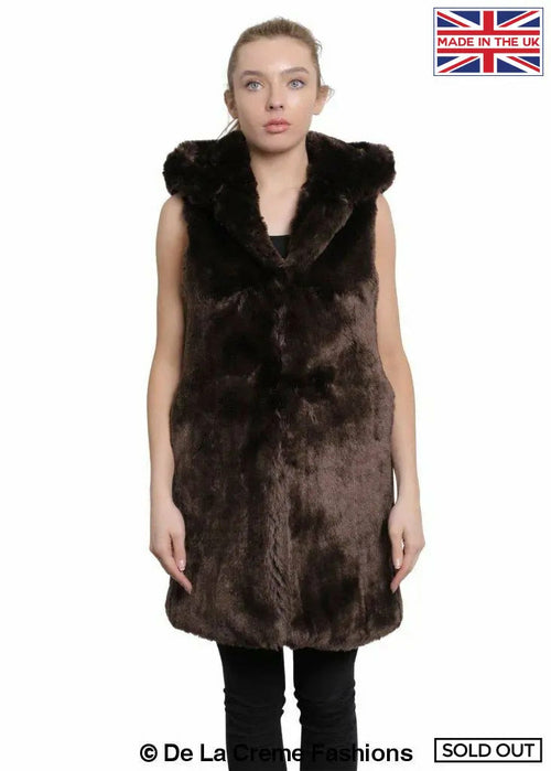 Image of Faux Fur Hooded Gilet 1242281840 from Edmene LLC