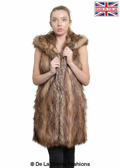 Image of Faux Fur Hooded Gilet 1242281840 from Edmene LLC