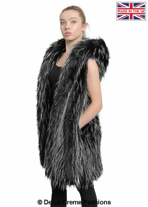 Image of Faux Fur Hooded Gilet 1242281840 from Edmene LLC
