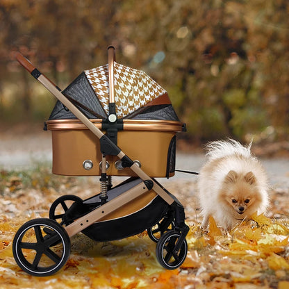 Image of Separation Pet Trolley Dog Show Stroller Luxury 4 Wheels Detachable Pet Stroller For Cat Dogs from Edmene LLC