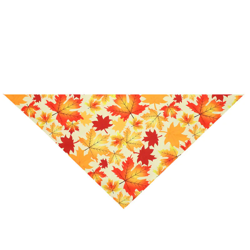 Thanksgiving Pet Bandana with Turkey and Pumpkin Design