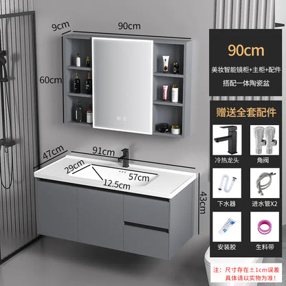 Elegant Drawer Bathroom Cabinet with Ceramic Sink Combo