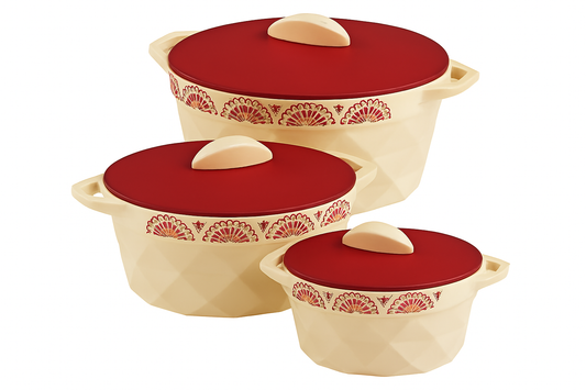 Image of Peach Diamond Pattern Non-Stick Cookware Set – 3-Piece from Edmene LLC