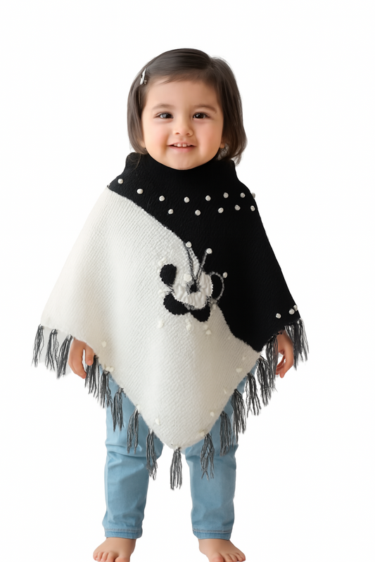 Women & Girls Poncho for winters | Beautiful design poncho-Black &