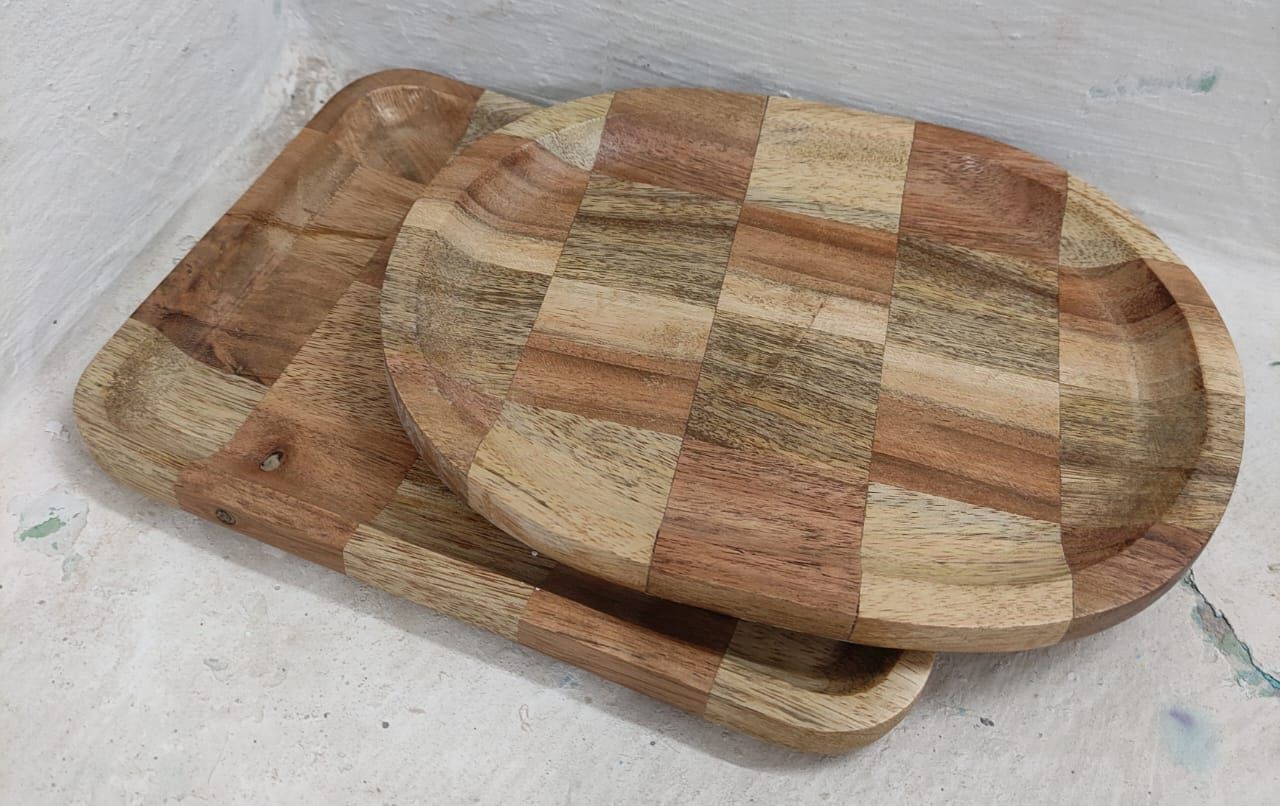 Image of Handcrafted Wooden Tray-D28 from Edmene LLC
