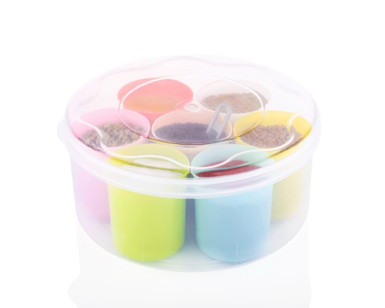 Image of Round Multipurpose Masala & Storage Box – Multicolor from Edmene LLC