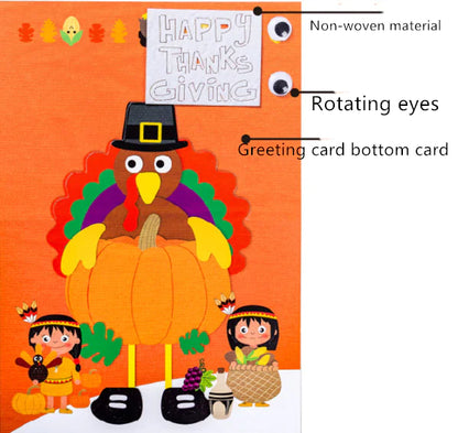 3D Thanksgiving Card featuring Turkey Design