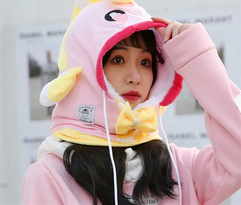 Cute Rabbit Ski Face Helmet Cap