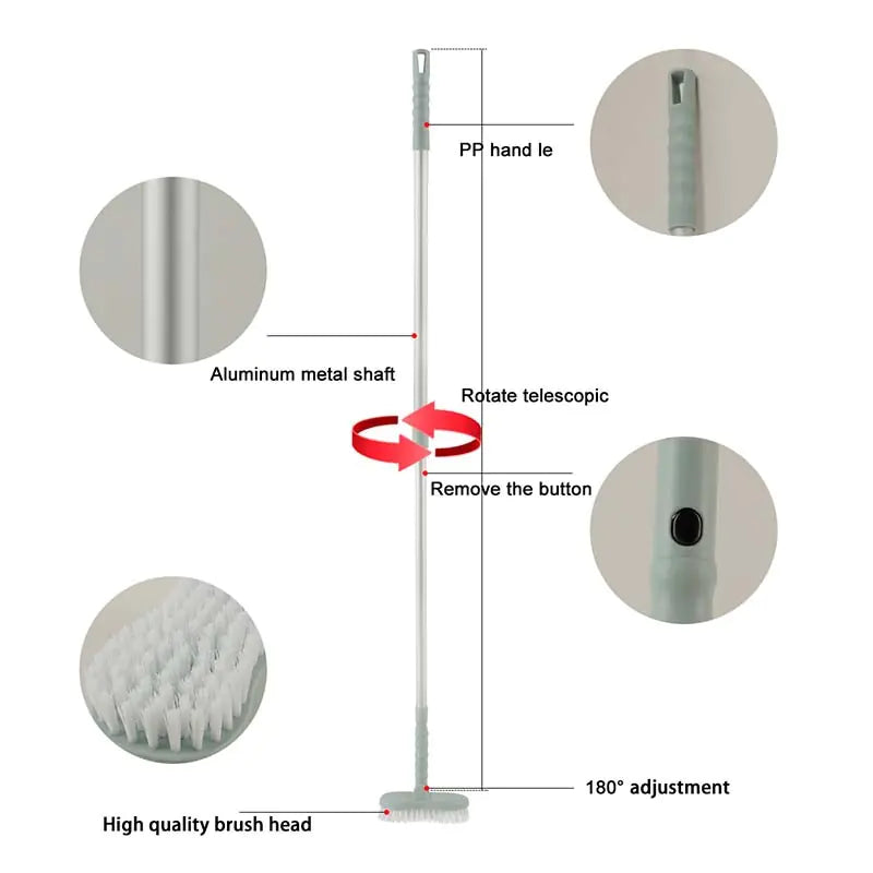 Retractable Long Handle Brush for Bathroom and Floors