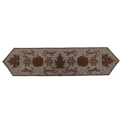 Thanksgiving and Halloween Table Runner with Leaves and Pumpkins
