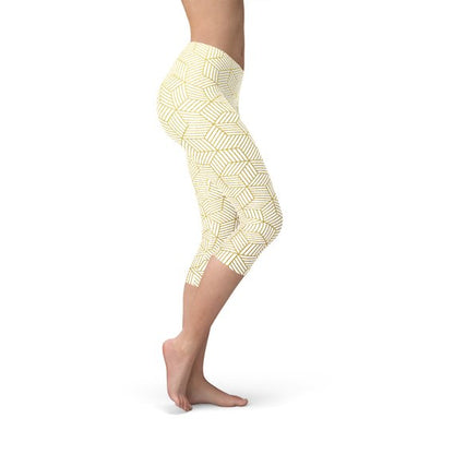 Image of Womens White Capri Leggings W Geometric Cubes 1731601904 from Edmene LLC