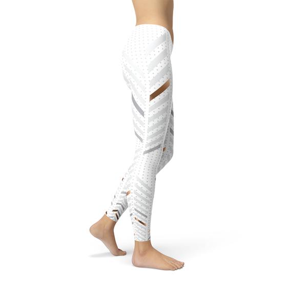 Image of Womens White Stripes Leggings 947447881 from Edmene LLC