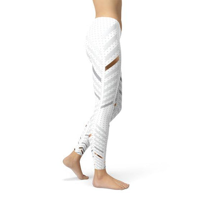 Image of Womens White Stripes Leggings 947447881 from Edmene LLC
