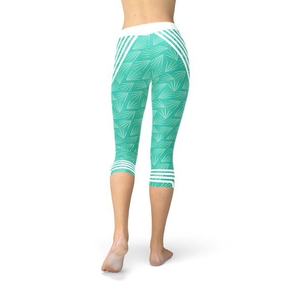 Image of Turquoise Sports Capri Leggings 355121339 from Edmene LLC